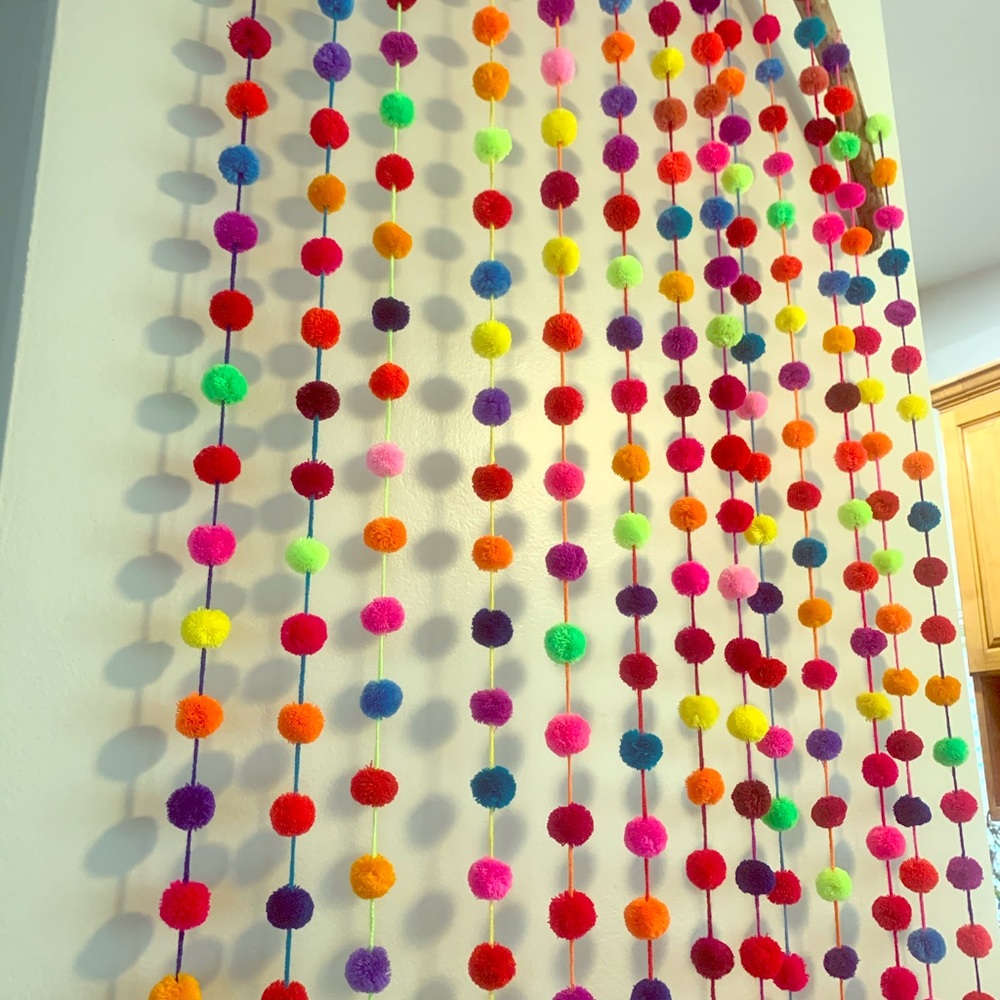 Hand made Mexican tassel curtain
